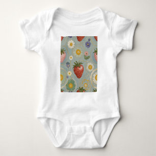 Pastel Floral & Berry Delight Baby Bodysuit