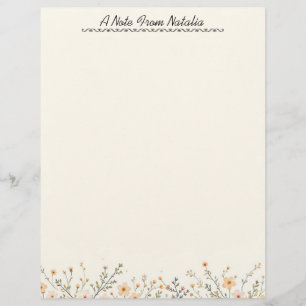 Pastel Floral Border Custom Letterhead