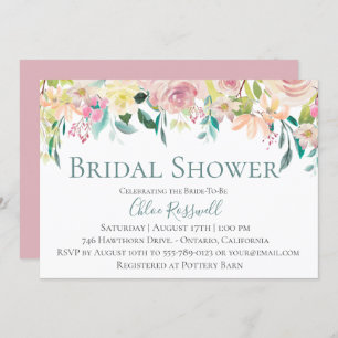 Pastel Floral Bouquet Bridal Shower Invitation