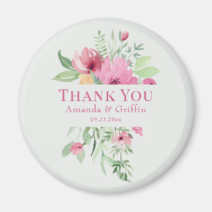 Pastel Floral Bouquet "Thank You" Magnet