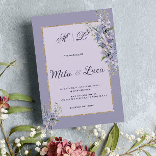 Pastel floral bouquet watercolor Wedding Invitation