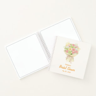 Pastel Floral Bridal Shower bouquet wedding  Notebook