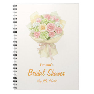 Pastel Floral Bridal Shower bouquet wedding Notebook