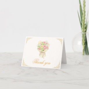 Pastel Floral Bridal Shower – Japanese Thank You Card