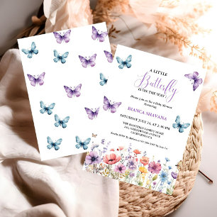 Pastel Floral Butterfly Baby SHower Invitation