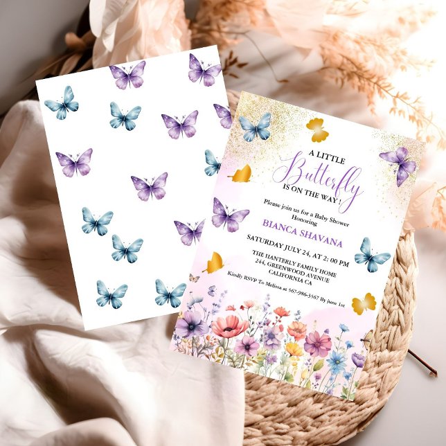 Pastel Floral Butterfly Baby SHower Invitation (Creator Uploaded)