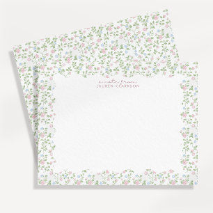 Pastel Floral Cottagecore Wavy Frame Note Card