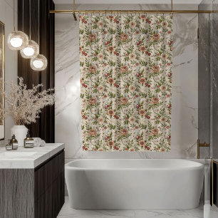 Pastel Floral Curtain Shabby Chic Bath Décor