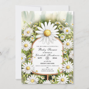 Pastel Floral Daisy Baby Shower Invitation