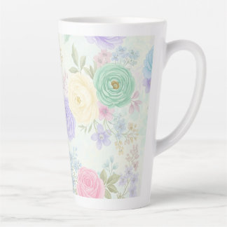 Pastel Floral Design Latte Mug