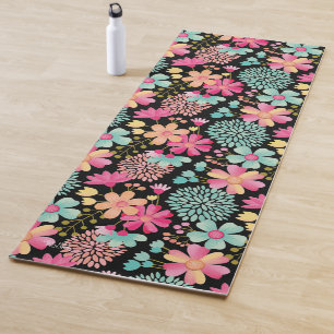 Pastel Floral Designer Yoga Exercise Floor Mat