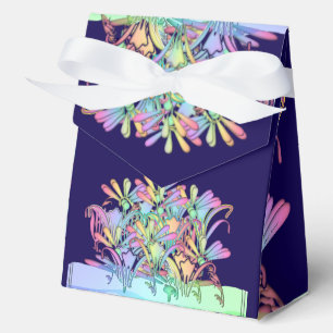 Pastel Floral Dk Blue Favour Boxes