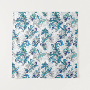 Pastel Floral Doodle Vintage Pattern. Tapestry