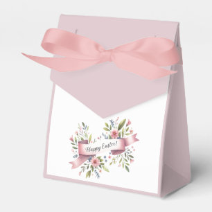 Pastel Floral Easter Design with Pink Ribbon  Favour Box