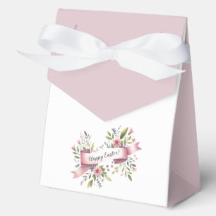 Pastel Floral Easter Design with Pink Ribbon  Favour Box