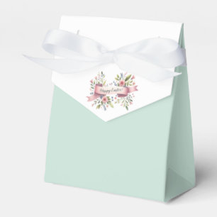 Pastel Floral Easter Design with White Ribbon Favour Box
