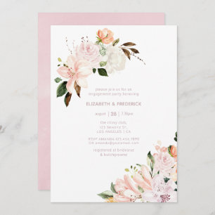 Pastel Floral Engagement Party Invitation