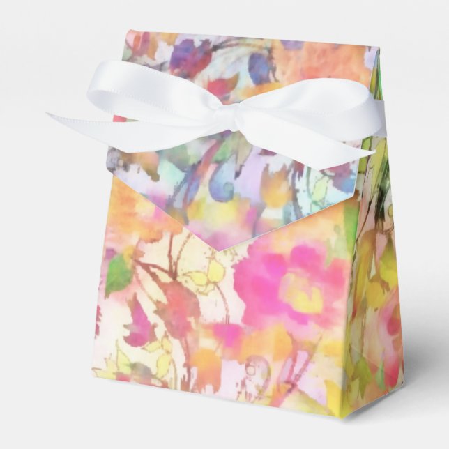 Pastel floral favour box (Front Side)