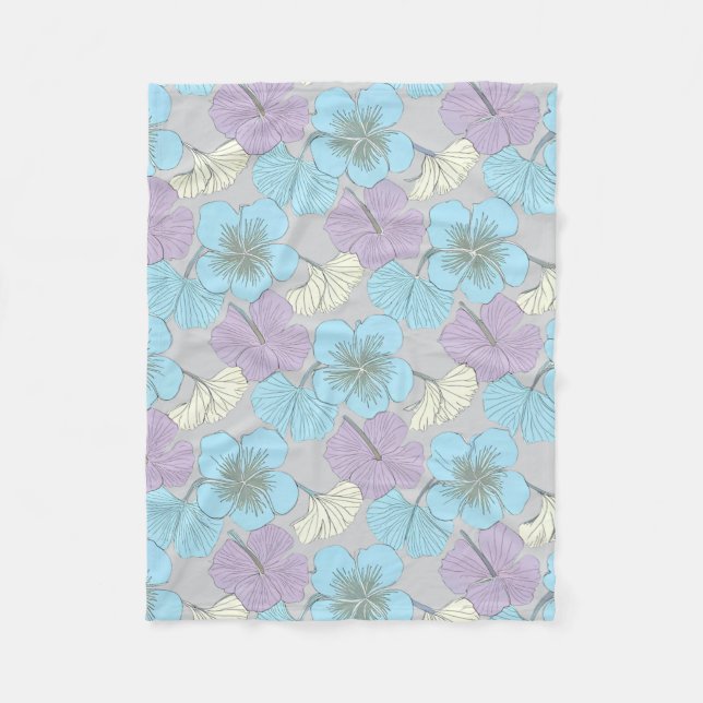 “Pastel Floral Fleece Blanket" Blanket (Front)