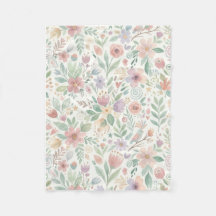 Pastel Floral Fleece Blankets