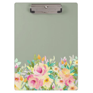 Pastel Floral Florist Stylist Business Clipboard