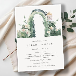 Pastel Floral Garden Arch Botanical Wedding Invite