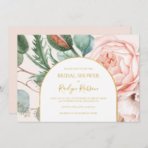 Pastel Floral Garden   Horizontal Bridal Shower Invitation