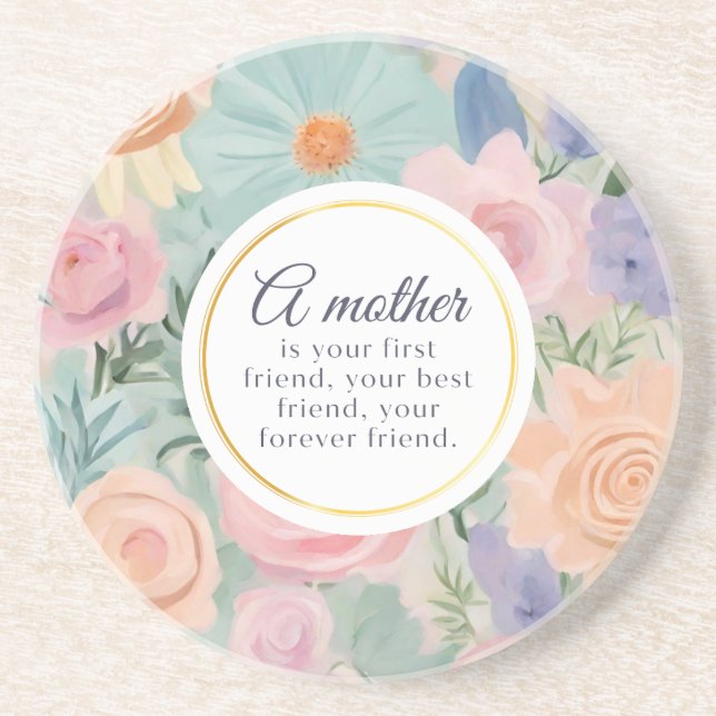Pastel Floral Garden Mother's Day Coaster (Front)