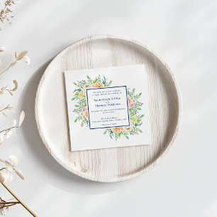 Pastel Floral Garden Watercolor Wedding Invitation