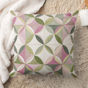 Pastel Floral Geometry Cottagecore Pattern Cushion