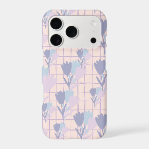 Pastel Floral Grid Seamless Pattern