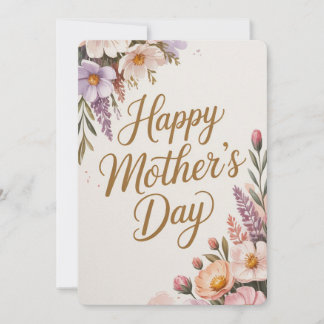 Pastel Floral Happy Mother’s Day Holiday Card