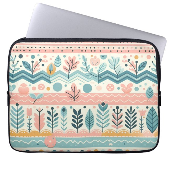 Pastel Floral Laptop Sleeve (Front)