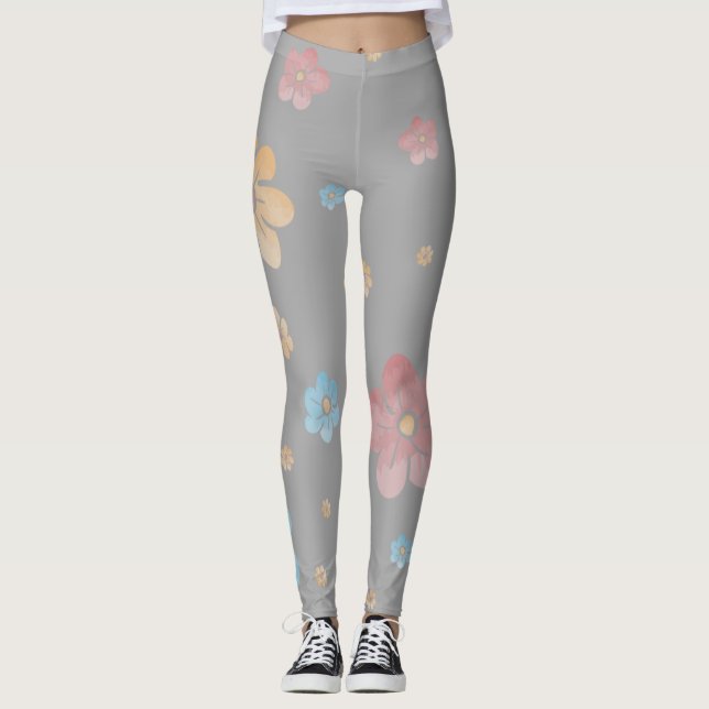 PASTEL FLORAL LEGGINGS (Front)