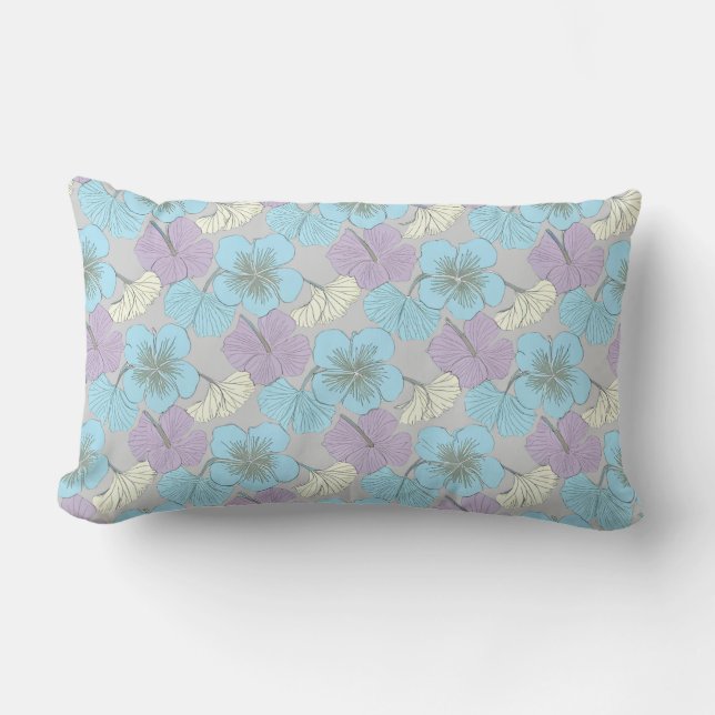 “Pastel Floral Lumbar Pillow" Cushion (Front)