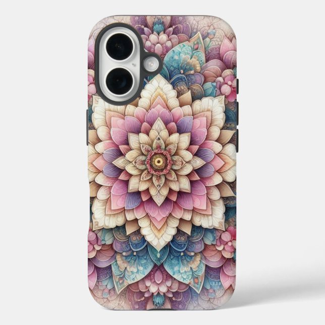 Pastel Floral Mandala Bliss Case-Mate iPhone Case (Back)