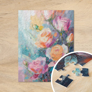 Pastel Floral Modern Impressionist Painting Jigsaw Puzzle