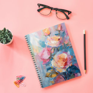 Pastel Floral Modern Impressionist Painting  Notebook