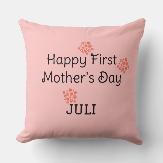 pastel floral modern simple happy mother's day cushion (Front)