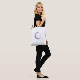 Pastel Floral Moon Tote - Kawaii Witch Bag