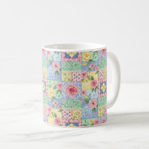 Pastel Floral Patchwork Picnic Pattern (11) Coffee Mug
