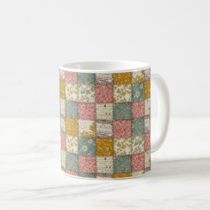 Pastel Floral Patchwork Picnic Pattern (13) Coffee Mug