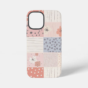 Pastel Floral Patchwork Quilt in Pink and Blue iPhone 12 Mini Case