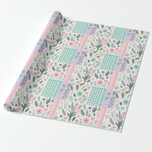 Pastel Floral Patchwork Wrapping Paper