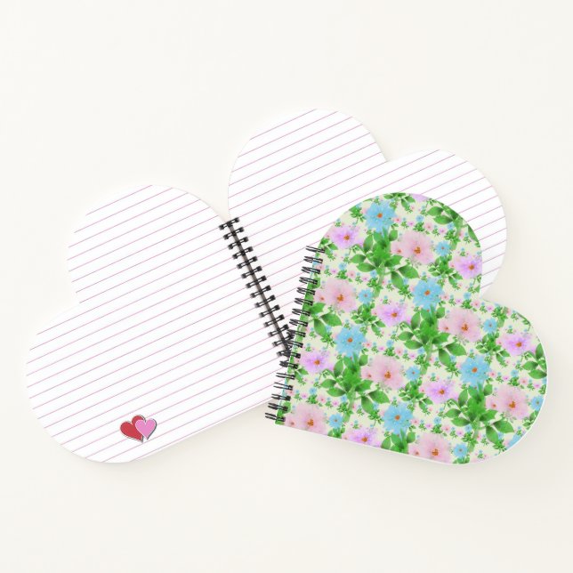 Pastel Floral Pattern Aesthetic | Watercolor Notebook (Inside)