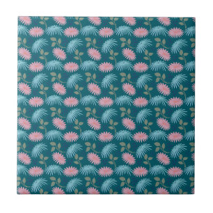 Pastel Floral Pattern Ceramic Tile
