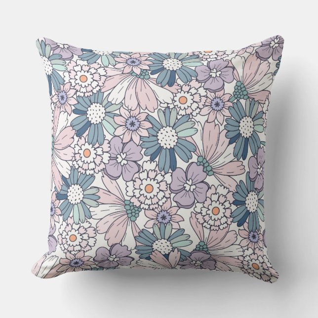 Pastel Floral Pattern  Cushion (Front)