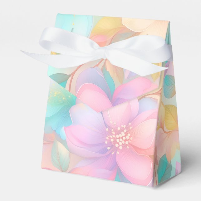 Pastel floral pattern favour box (Front Side)