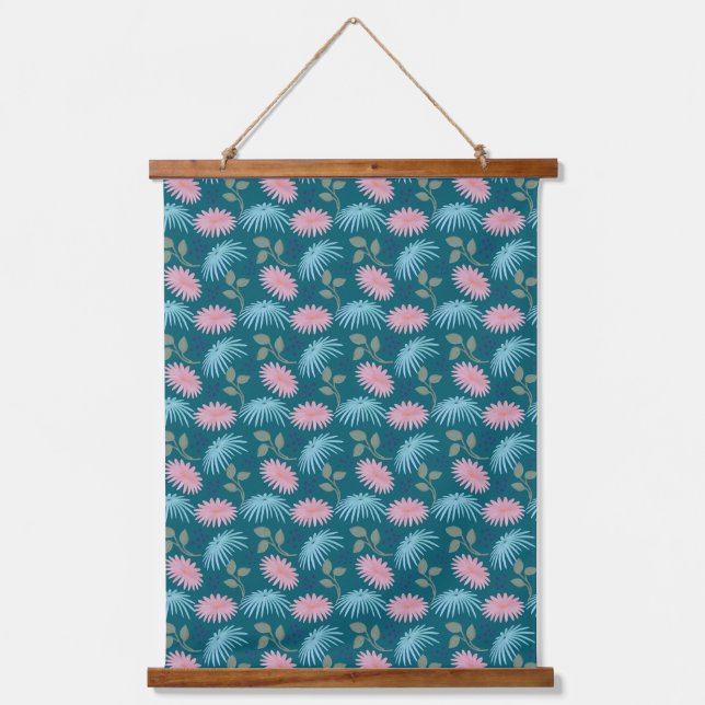 Pastel Floral Pattern  Hanging Tapestry (Front)