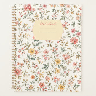 Pastel Floral Pattern Notebook Planner